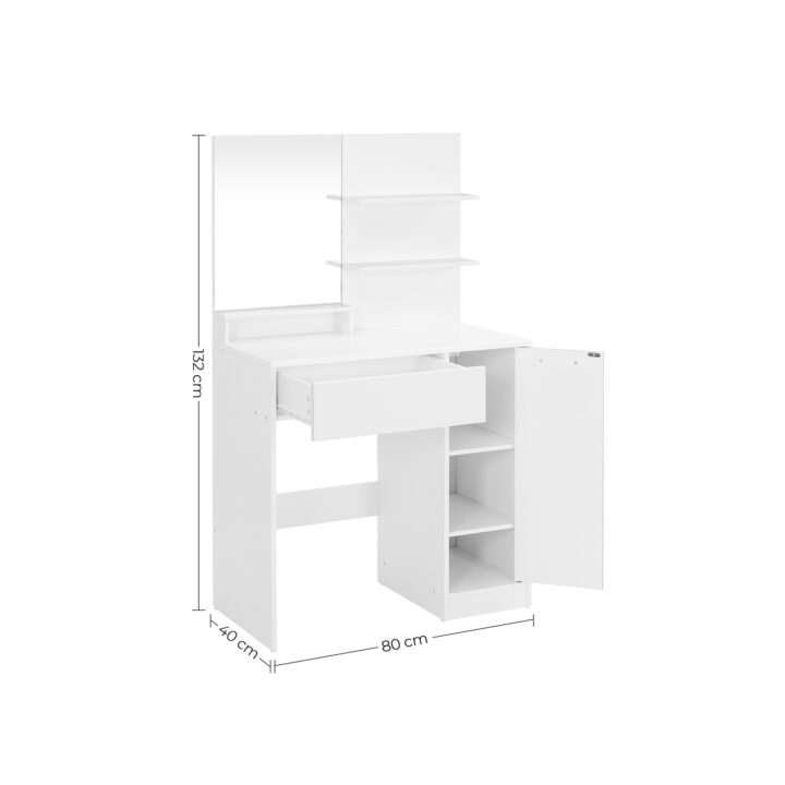 Tualettlaud 80x40x132cm, valge Meigilauad