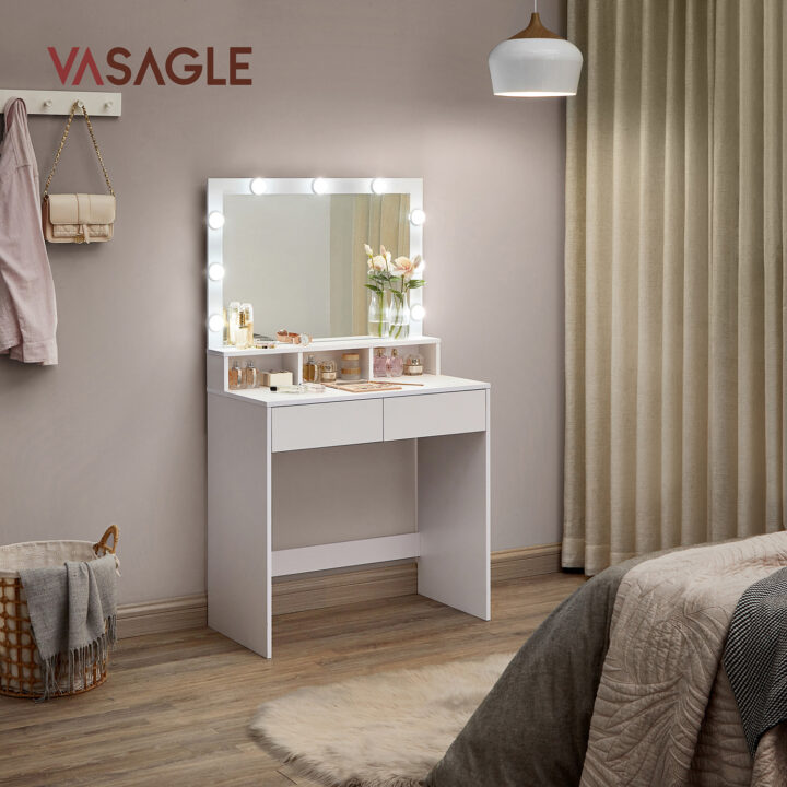 Tualettlaud 80x40x140cm, valge Meigilauad