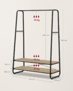 Riidenagi 100x45x160cm Riidestanged ja nagid
