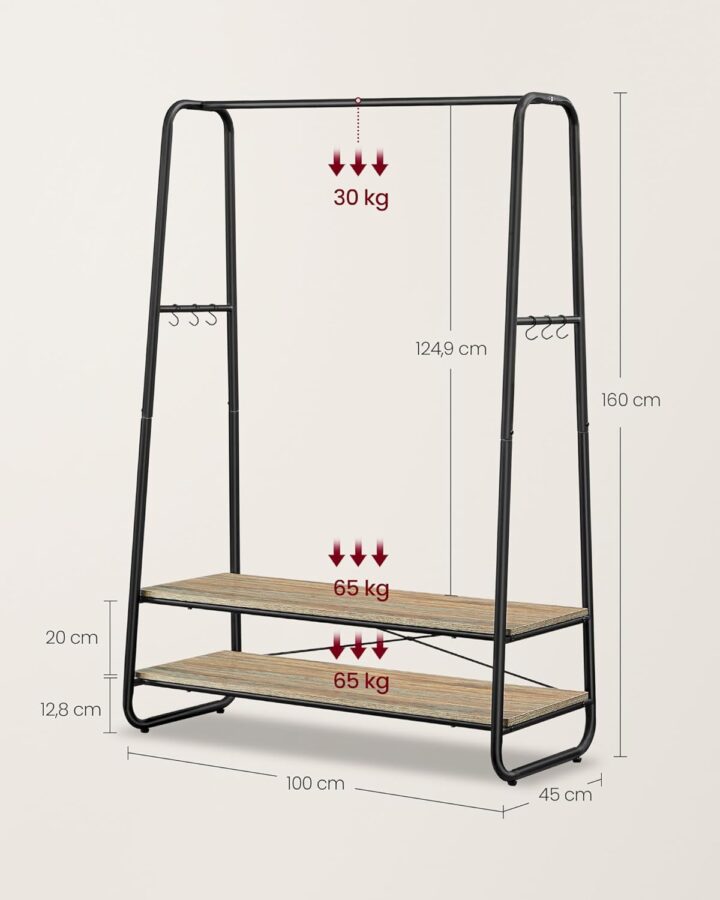 Riidenagi 100x45x160cm Riidestanged ja nagid