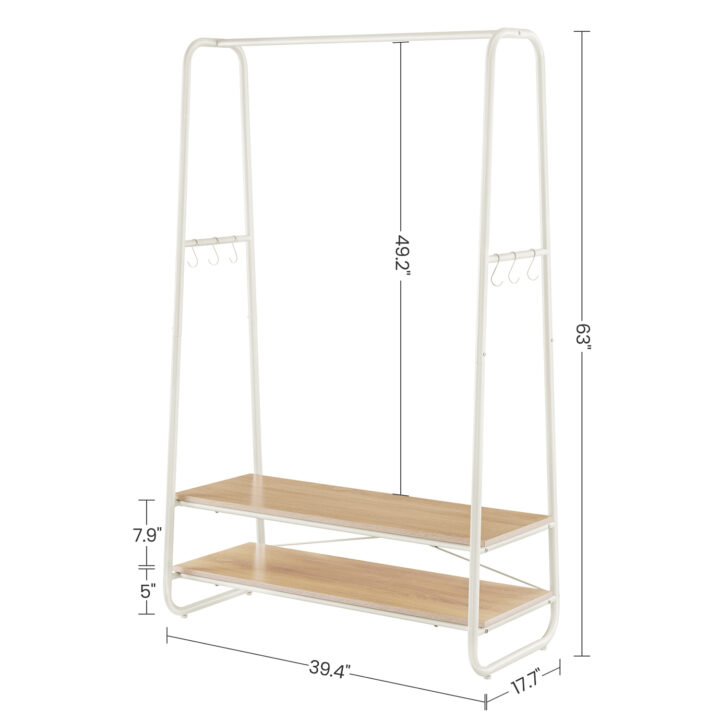 Riidenagi 100x45x160cm, valge Riidestanged ja nagid