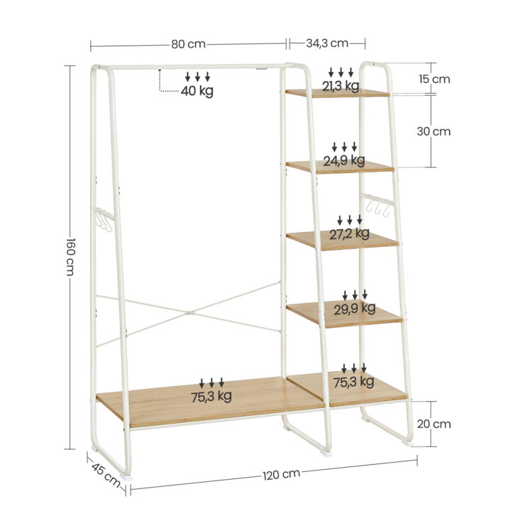 Riidenagid 120x45x160cm Riidestanged ja nagid