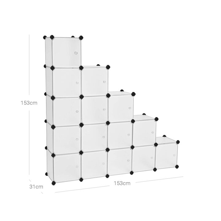 Plastikust kapp 153x31x153cm, white,wu Riiulid