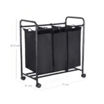 Pesukorv 77x41x81.5cm, must Pesukorvid ja hoiukastid