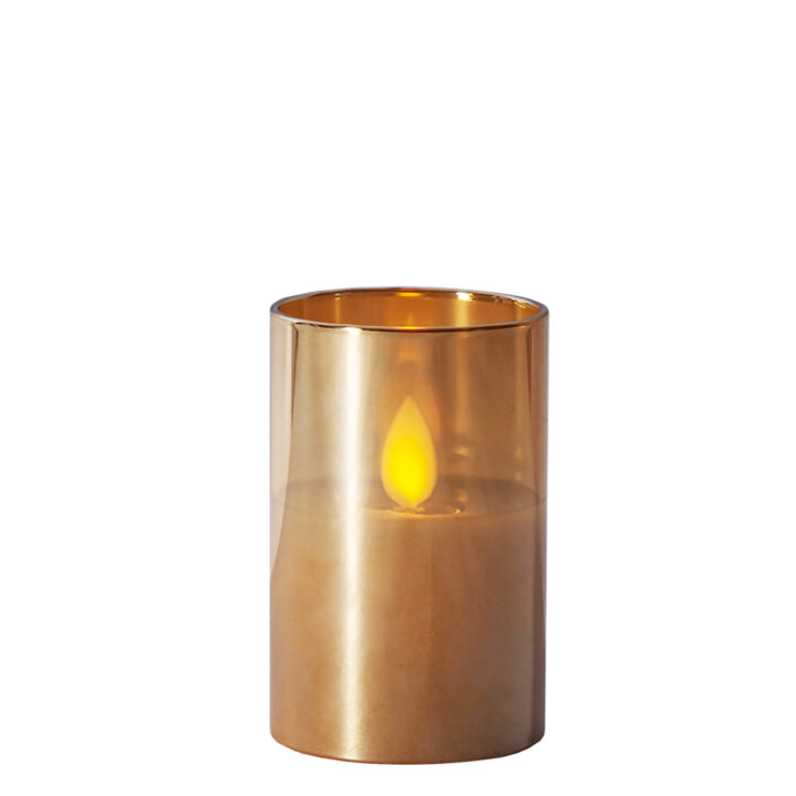 LED-küünal TWINKLE D5xH7,5cm, klaasis, amber, taimer 6h Advendiküünlad Advendiküünlad
