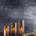 LED-küünal TWINKLE D5xH7,5cm, klaasis, amber, taimer 6h Advendiküünlad Advendiküünlad