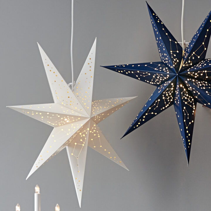 Jõulutäht GALAXY, D60cm, valge paber, E14 Jõulud Jõulukaunistused