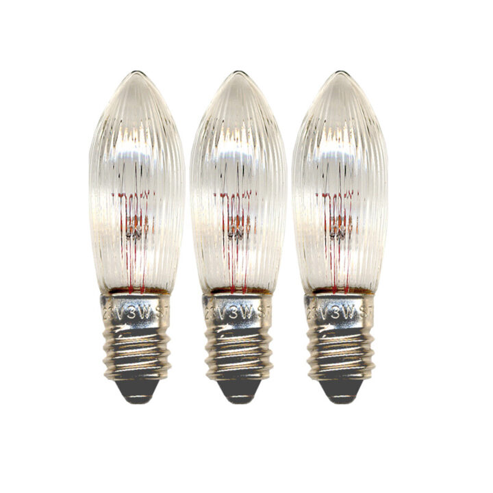 Varupirnid 3tk STAR, E10, 3W/34V, läbipaistev Elektriküünlad Elektriküünlad