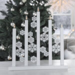 Advendiküünal SNOWFALL, 5LED, 46xH48cm, valge Elektriküünlad Elektriküünlad