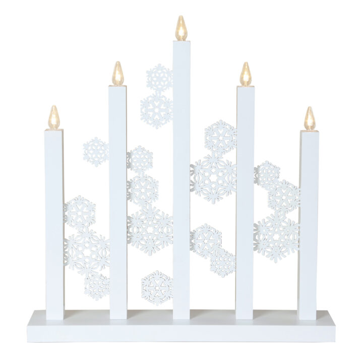 Advendiküünal SNOWFALL, 5LED, 46xH48cm, valge Elektriküünlad Elektriküünlad