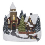 Jõuludekoratsioon CHURCHVILLE 19x13xH18cm, küla LED-valgusega, värviline, taimer 6h Jõulud Jõulukaunistused