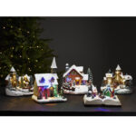 Jõuludekoratsioon CHURCHVILLE 19x13xH18cm, küla LED-valgusega, värviline, taimer 6h Jõulud Jõulukaunistused