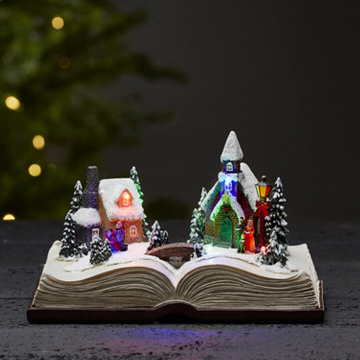 Jõuludekoratsioon BOOKVILLE 21,5x15xH13cm, raamat LED-valgusega, värviline, taimer 6h Advendiküünlad Advendiküünlad