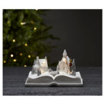 Jõuludekoratsioon BOOKVILLE 21,5x15xH13cm, LED-valgusega, valge, raamat Jõulud Jõulukaunistused