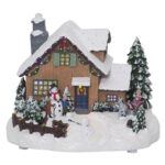 Jõuludekoratsioon WINTERVILLE 23x19xH18cm, küla LED-valgusega, värviline, taimer 6h Jõulud Jõulukaunistused