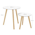 Abilaud 45x45x50cm  35x35x35cm, valge, puidu värvi Abilauad