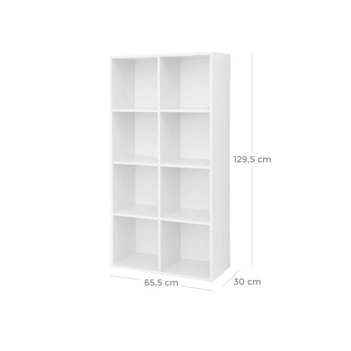 Raamatukapp 65.5x30x129.5cm, valge Raamaturiiulid