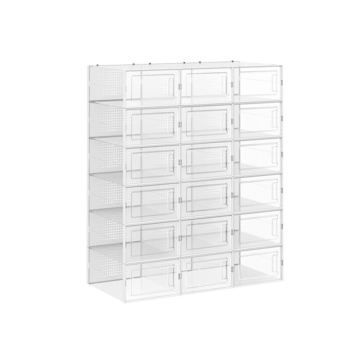 Plastikust jalatsiriiul 33.5×23.2×14.3cm, valge Kingakapid, riiulid ja pingid
