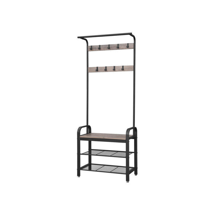 Riidenagi  72×33.7x183cm, valge, hele elevandiluu + must Riidestanged ja nagid