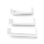 Seinariiul  40x10x9/35x10x8/30x10x7cm, valge Riiulid