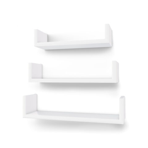 Seinariiul  40x10x9/35x10x8/30x10x7cm, valge Riiulid