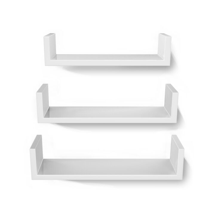 Seinariiul  40x10x9/35x10x8/30x10x7cm, valge Riiulid