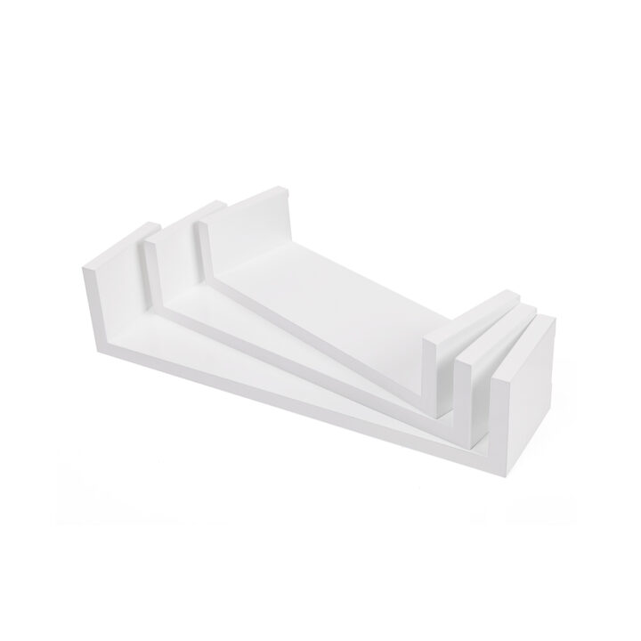 Seinariiul  40x10x9/35x10x8/30x10x7cm, valge Riiulid