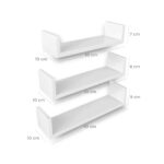 Seinariiul  40x10x9/35x10x8/30x10x7cm, valge Riiulid