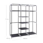 Garderoob 150x45x175cm, must Riidest kapid