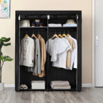 Garderoob 140x43x174cm, must Garderoobid