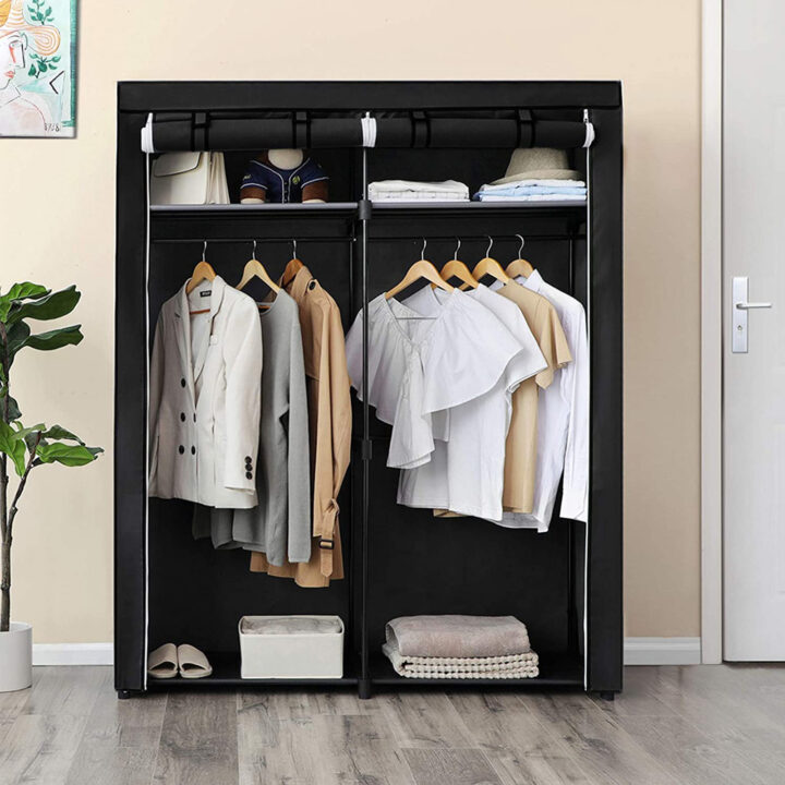 Garderoob 140x43x174cm, must Garderoobid