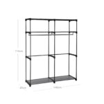Garderoob 140x43x174cm, must Garderoobid