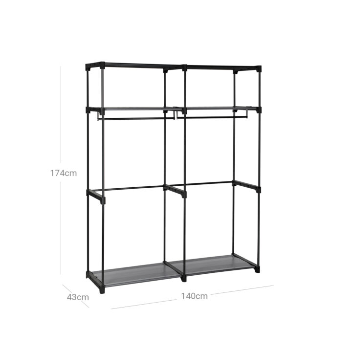 Garderoob 140x43x174cm, must Garderoobid