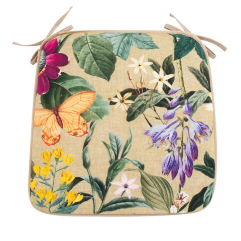 Toolikate AMAZONIA 39x39x2,5cm, beež lilleline, 100% polüester Tekstiiltooted aeda Toolikatted