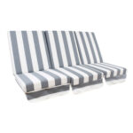 Kiigepadjad MONTREAL 114x52x9cm/3tk, must-valge triibuline, 100% polüester Kiigepadjad ja kiigekatused Kiigepadjad ja kiigekatused