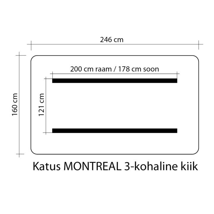 Kiigekatus MONTREAL 3 160x246cm, 100% polüester, kangas 765 Kiigepadjad ja kiigekatused Kiigepadjad ja kiigekatused