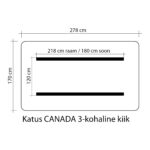 Kiigekatus CANADA 170x278cm, tumeroheline, 100% polüester, kangas 767 Kiigepadjad ja kiigekatused Kiigepadjad ja kiigekatused