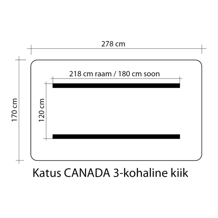 Kiigekatus CANADA 170x278cm, tumeroheline, 100% polüester, kangas 767 Kiigepadjad ja kiigekatused Kiigepadjad ja kiigekatused