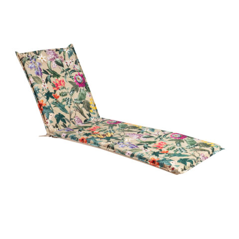 Lamamistooli kate AMAZONIA 55x190x5cm, volangiga, lilled beežil põhjal, 50%polüester/ 50%puuvill Lamistooli katted Lamamistooli katted