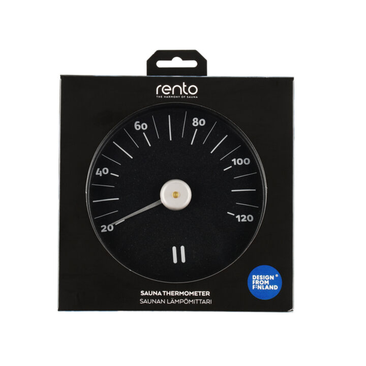 Sauna termomeeter RENTO BLACK, D15x2cm, must Saun Saunatarbed