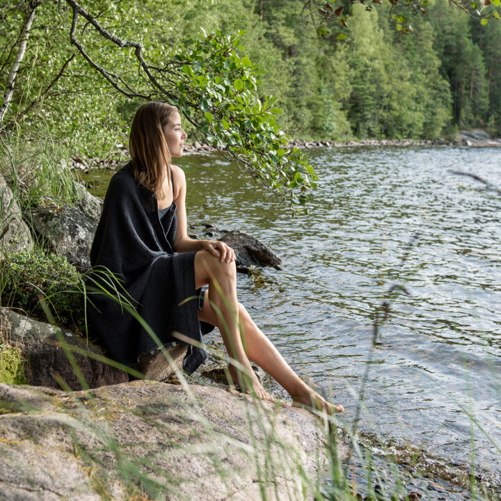Saunarätik RENTO GREY,  90x180cm Saun RENTO