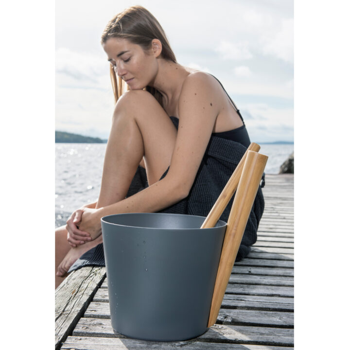Saunakibu RENTO GREY, 5L, alumiinium/ bambus Saun RENTO