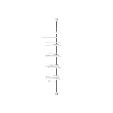 Nurgariiul 24x34x(95-300)cm, valge, hõbedane Vannitoakapid