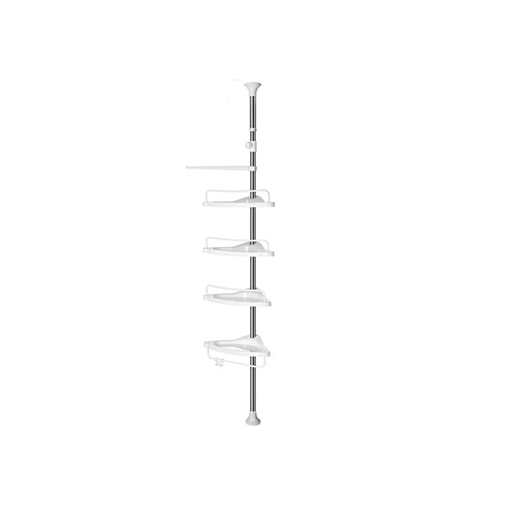 Nurgariiul 24x34x(95-300)cm, valge, hõbedane Vannitoakapid