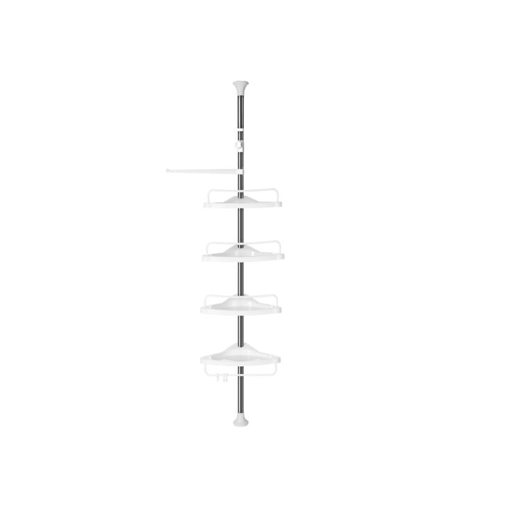 Nurgariiul 24x34x(95-300)cm, valge, hõbedane Vannitoakapid