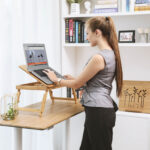 Sülearvutilaud (65-75)x35x(21-29)cm, looduslik Kontorimööbel