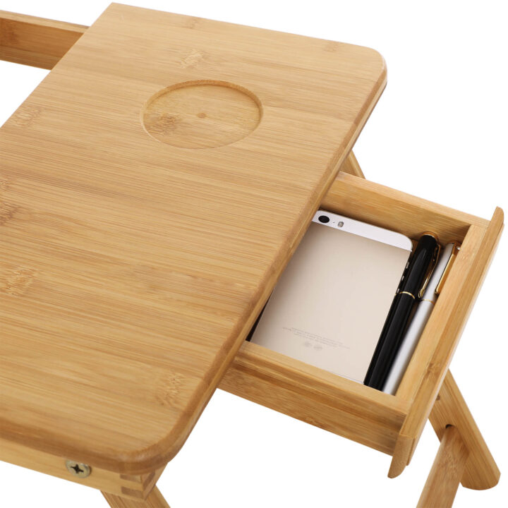 Sülearvutilaud (65-75)x35x(21-29)cm, looduslik Kontorimööbel