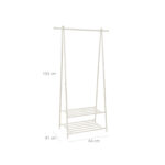 Riiderest 87.5x41x155cm, valge Riidestanged ja nagid