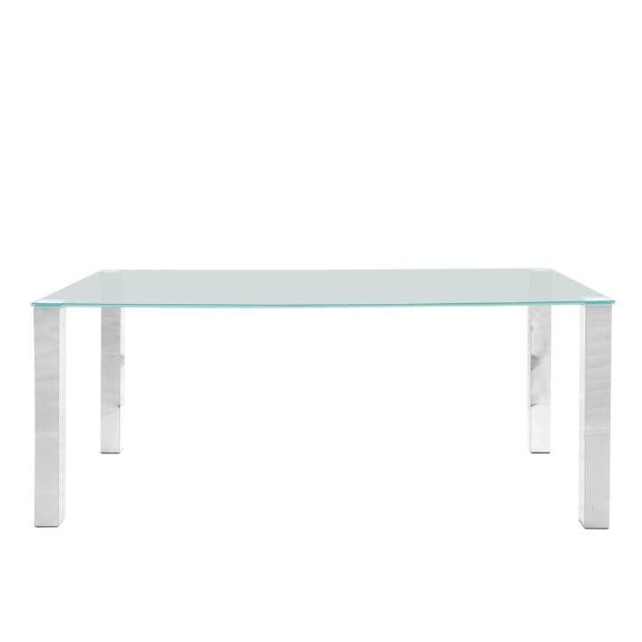 Söögilaud KANTE 180x90xH75cm, lauaplaat: 12mm klaas, jalg: kroomitud metall Söögilauad ACTONA