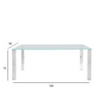 Söögilaud KANTE 180x90xH75cm, lauaplaat: 12mm klaas, jalg: kroomitud metall Söögilauad ACTONA